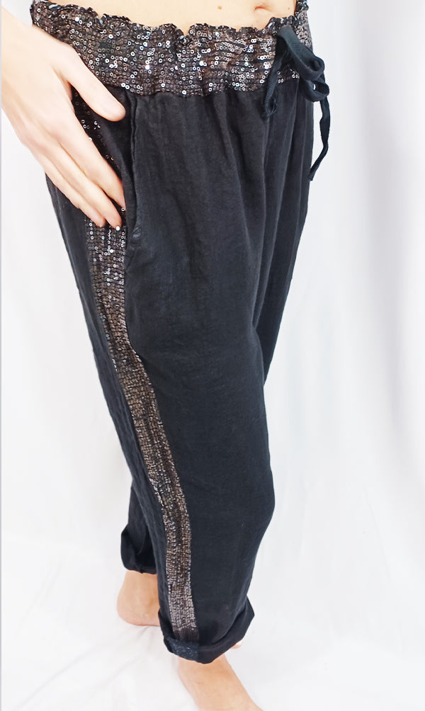 Pantalon lin relax fit