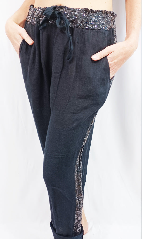 Pantalon lin relax fit