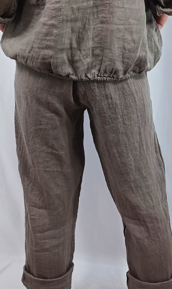 Pantalon lin relax fit
