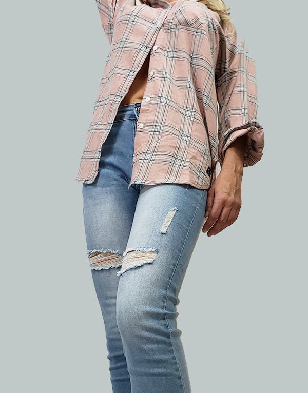Pink and gray carrot shirt