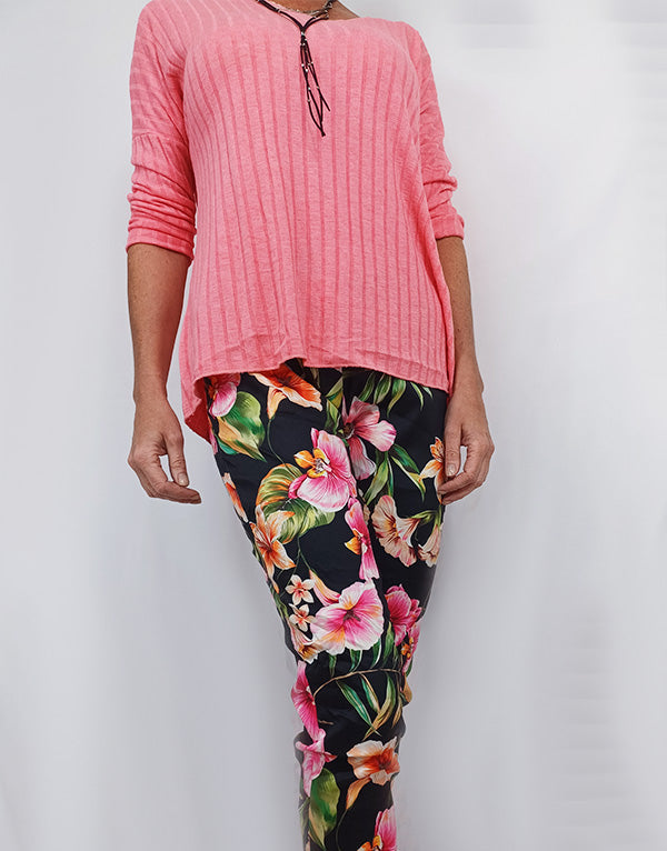 Stretch floral pants