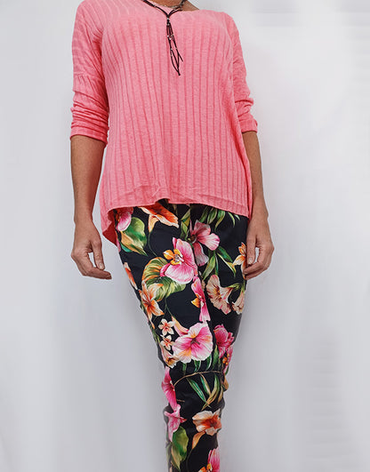 Stretch floral pants