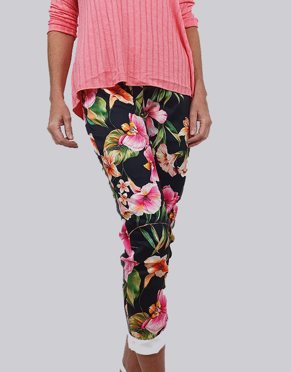 Stretch floral pants