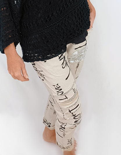 Printed stretch pants